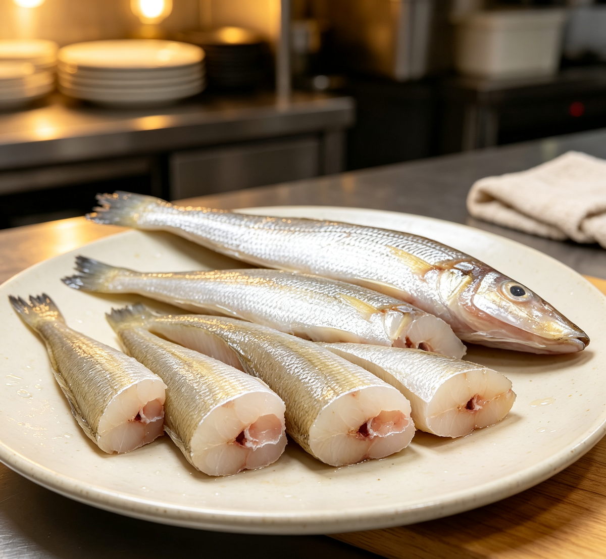 Fresh whole fish with bright silvery scales
